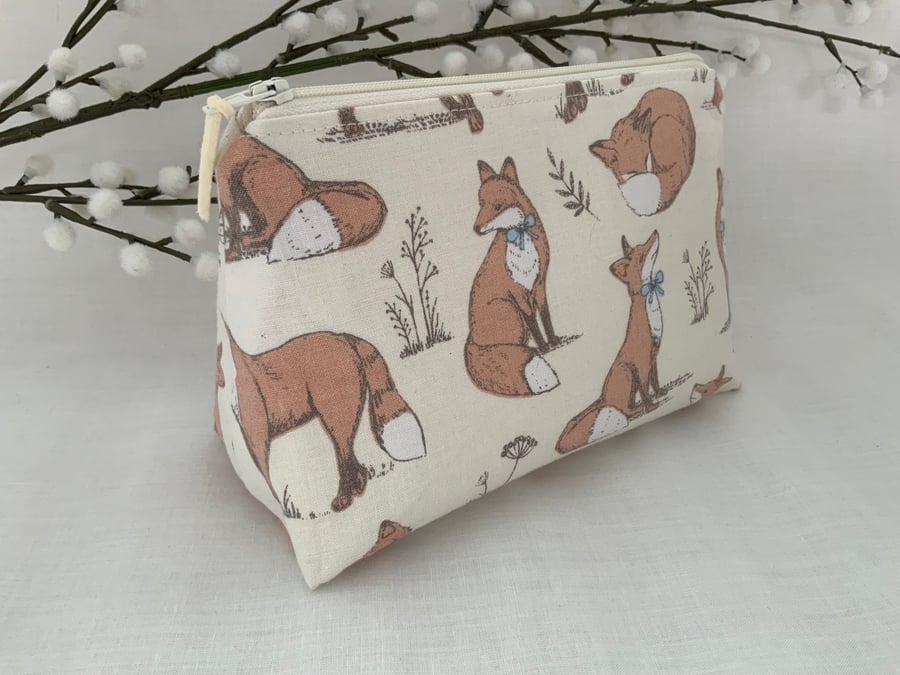 Perfectly Imperfect, Cosmetic Bag, Zipped Pouch, Purse, Make up Bag, Fox
