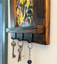 Handmade Reclaimed Wood Daffodil Flower Picture Wall Hanging With 3 Key Hooks  - Image 6