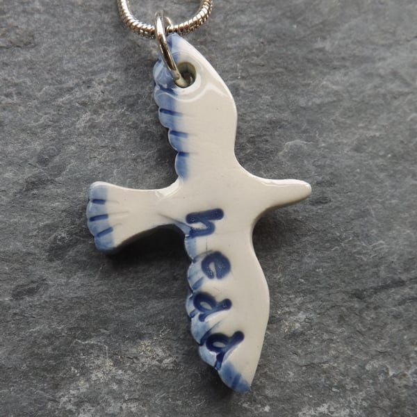 Hedd Ceramic bird Pendant