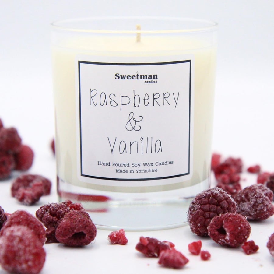 Candle Raspberry & Vanilla Deluxe Large Folksy