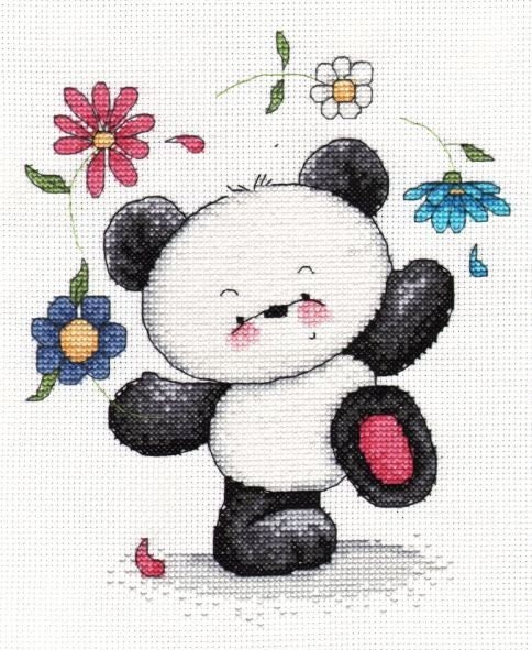 Party Paws Bamboo floral juggler cross stitch chart