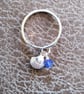 925 Sterling Silver Charm Ring With Silver Shell And Swarovski Crystal Charms  - Image 2