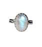 Sterling Silver Blue Flash Moonstone Adjustable Ring Handmade Jewellery Gift - Image 2