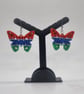 Gambian flag butterfly earrings, african jewellery, gambia west africa, national
