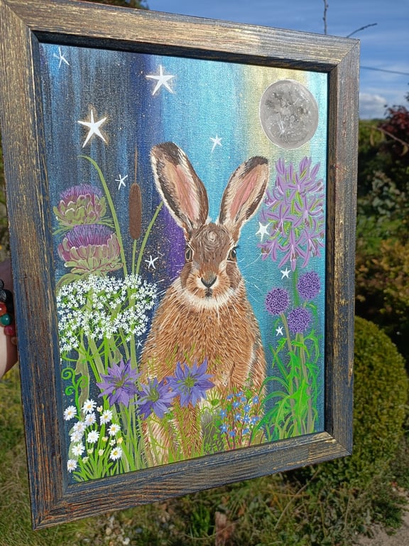 Original painting Moonlit Hare