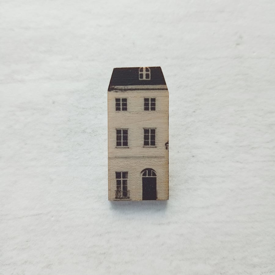 Townhouse Brooch, House Pin, Architecture Brooch