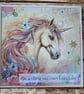 Handmade Unicorn Fairytale Greeting Card – "Writing My Own Fairytale"
