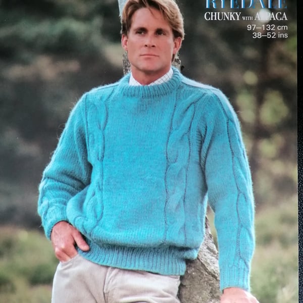 new mens chunky knitting pattern Sunbeam 1354