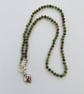 Green fire agate hand knotted beaded necklace  - Image 3
