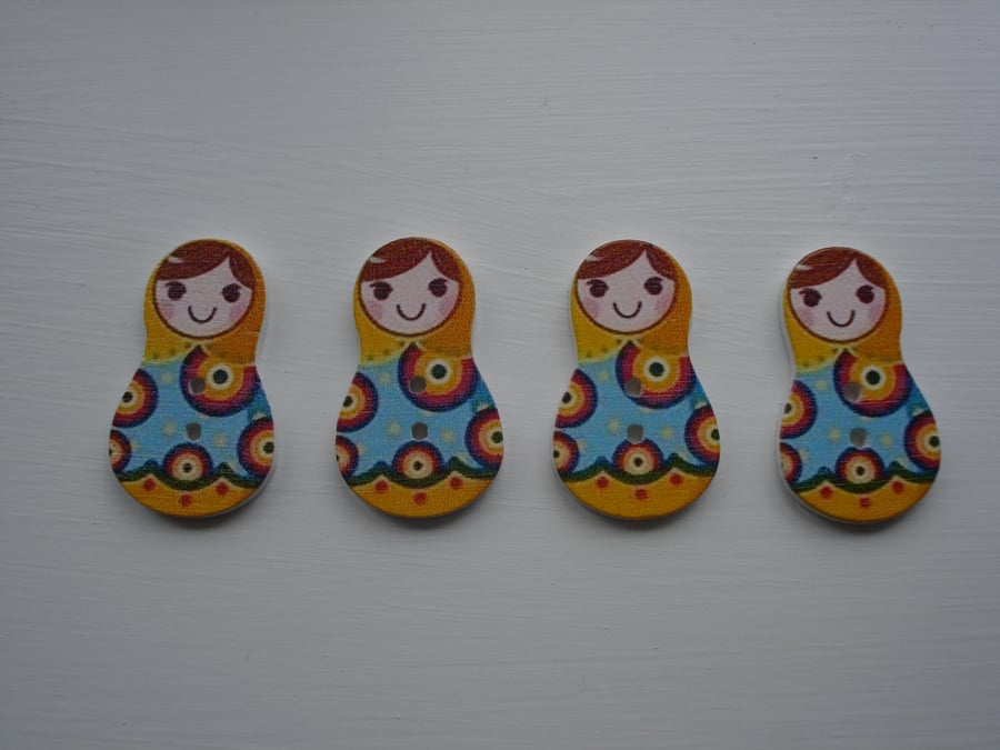 4 Russian Doll Buttons