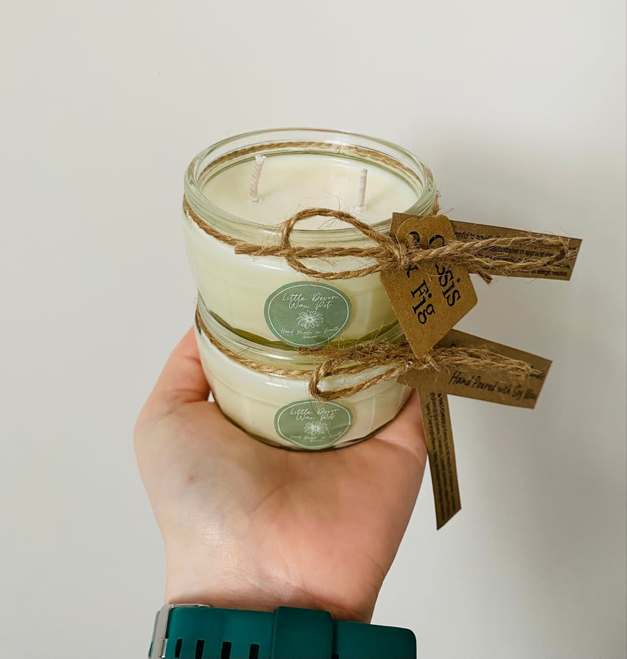 Pair of Recycled Jar Candles - Cassis and Patchouli