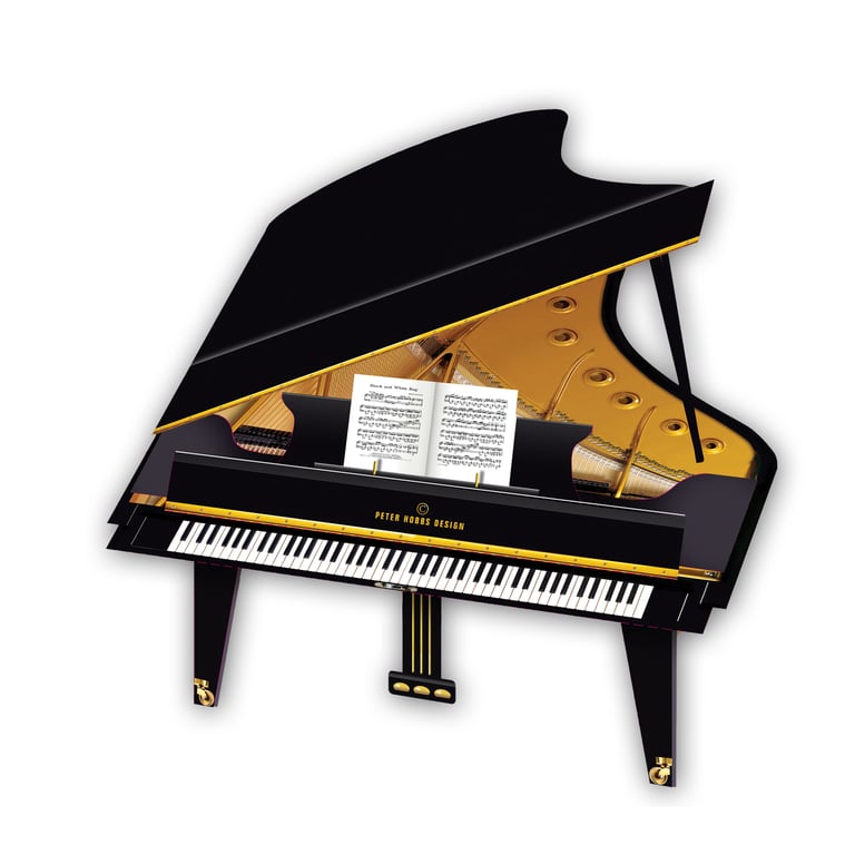Grand Piano 3D music greeting card