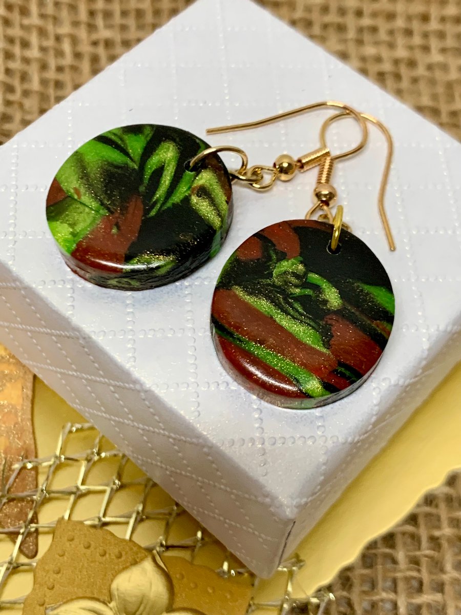 Round Polymer Clay Earrings
