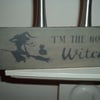 shabby chic halloween plaque - good witch