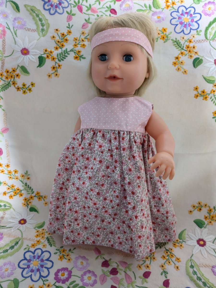 Perfect in Pink Polka Dot Dolls Dress Tiny Tears, Baby Born, Our Generation