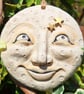 Man in the Moon - stoneware hanging decoration