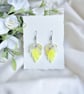 Yellow Acrylic Sunshine Leaf Earrings - Layered Translucent Ombre Dangles