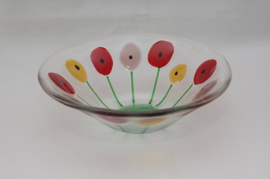 Poppy glass bowl