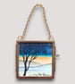 Tiny Hanging Framed Original Painting