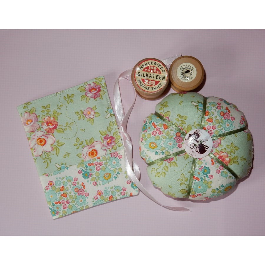 Needlecase and pincushion set