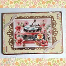 Vintage Record Player Birthday Card
