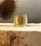 Sculptural Textured Brass Ring - Adjustable Contemporary Statement Ring