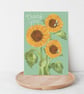 Thank You card sunflowers and bees blank card 