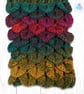 Crochet gloves. Red gold and green dragon scale gloves. Fingerless gloves. - Image 5