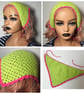 Crochet Bandana Handmade Neon Green Pink Festival Headscarf Boho Hair Wrap Y2K