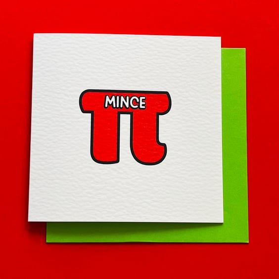 Science Maths Mince Pi Pun Christmas Card