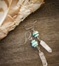 Quartz, Turquoise and Sterling Silver Earrings - Image 2