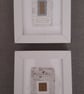 Hearts with Gold Silver & White Handstitched Geometric Small Art Pictures - Image 5
