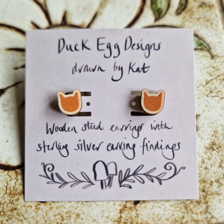 Ginger Cat Earrings