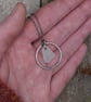 Sea Glass and Recycled Sterling Silver Hoop Necklace, White Scottish Sea Glass - Image 2