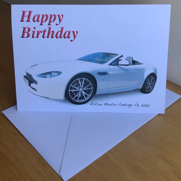 Aston Martin Vantage V8 2010 - Birthday, Anniversary, Retirement or Plain Card