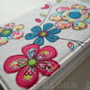 embroidered floral sketchbook A6