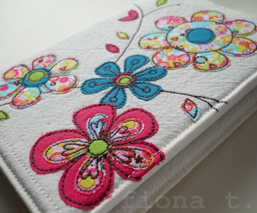 embroidered floral sketchbook A6