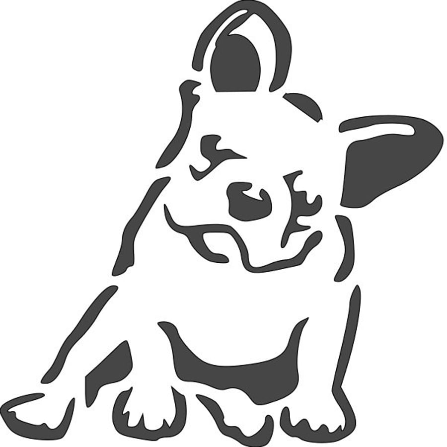 French Bulldog Pup Stencil - RE-USABLE 7 x 7 INCH