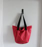 Large Red Sailcloth Beach Bag – Oversized Family Tote with Original Black M - Image 3