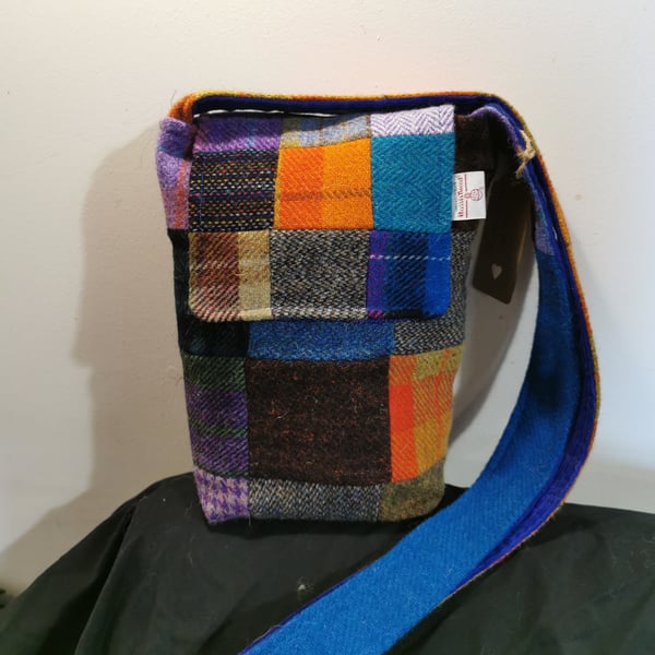 Harris Tweed patchwork satchel. 