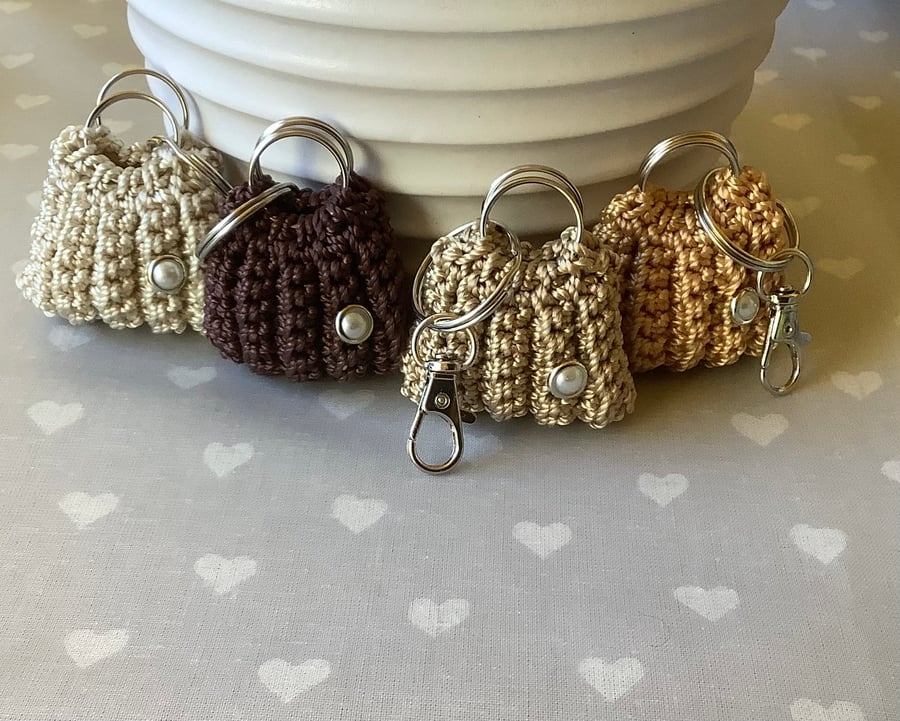 HandMade ribbed Crochet MiniBag Charm