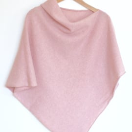 Soft Merino Lambswool Blush Pink Poncho