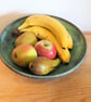 Large green, turquoise bowl handmade pottery - Image 4