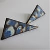Handmade triangular ceramic earrings