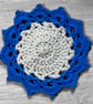 Handmade Crochet Flower Coasters Set of 6 with Basket - Image 3