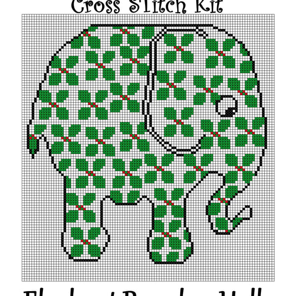 Elephant Parade Cross Stitch Kit Holly Size Approx 7" x 7"  14 Count Aida