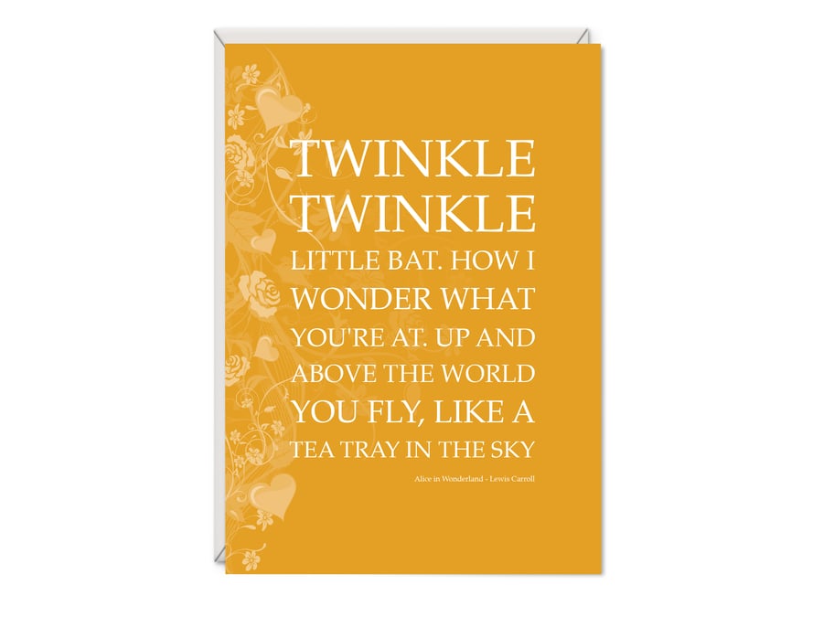 Alice in Wonderland 'Twinkle Twinkle' Greetings Card