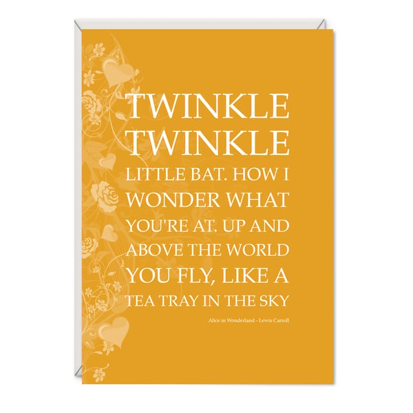Alice in Wonderland 'Twinkle Twinkle' Greetings Card