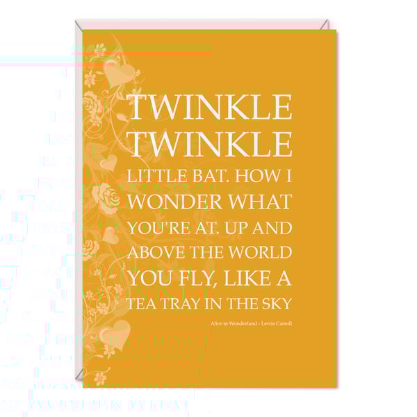 Alice in Wonderland 'Twinkle Twinkle' Greetings Card