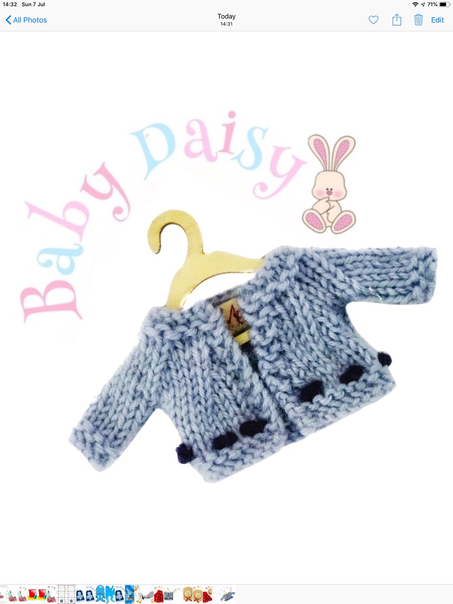 Reserved for Ali - Pale Blue Baby Daisy Cardigan 